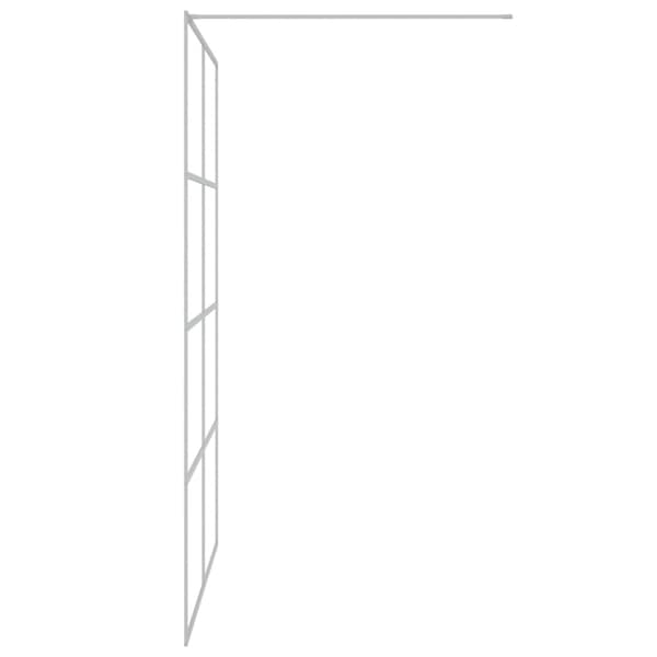 Duschvägg silver 140x195 cm klart ESG-glas