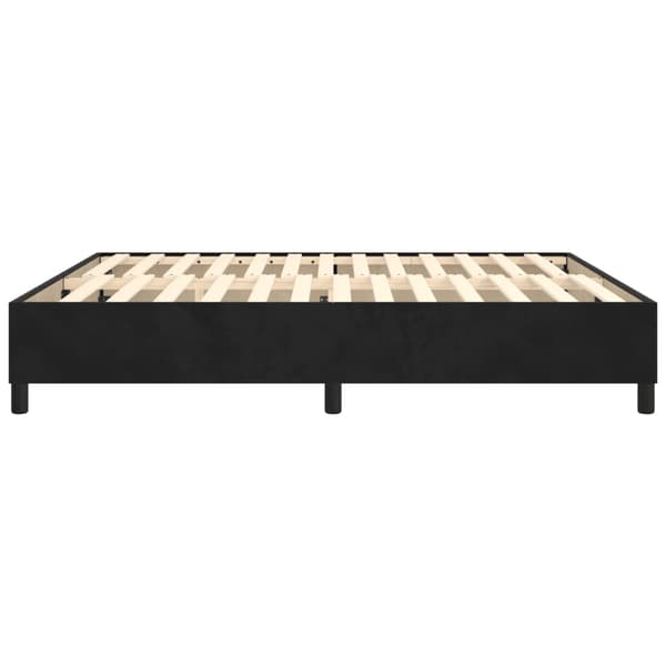 Boxspring-sängram svart 200x200 cm sammet