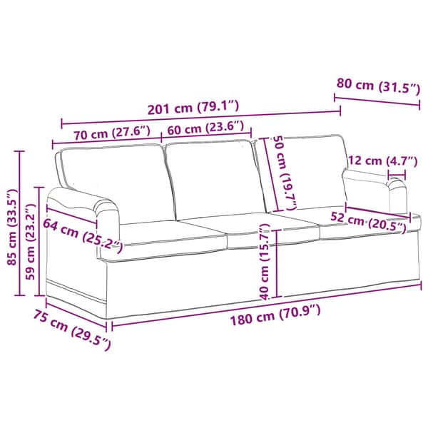 Soffset 2 pcs Mörkgrön 201 x 80 x 85 cm tyg