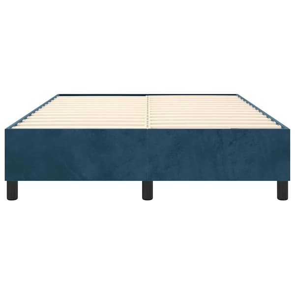 Boxspring-sängram mörkblå 140x190 cm sammet