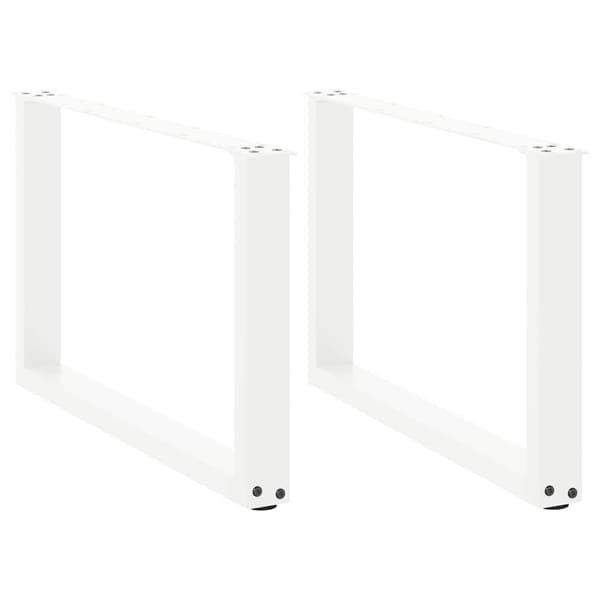 Soffbordsben U-formade 2 st vita 70x(42-43) cm stål