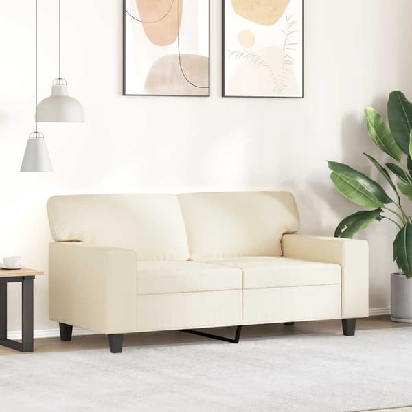 2-sitssoffa gräddvit 120 cm konstläder