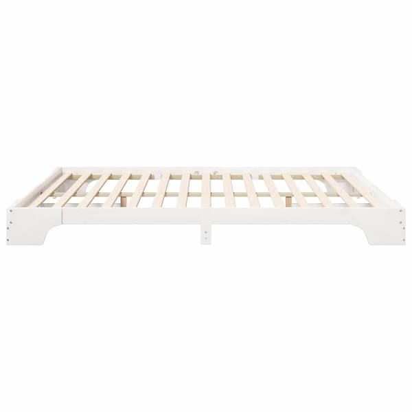 Sängram Vit 200 x 220 cm Massiv furu