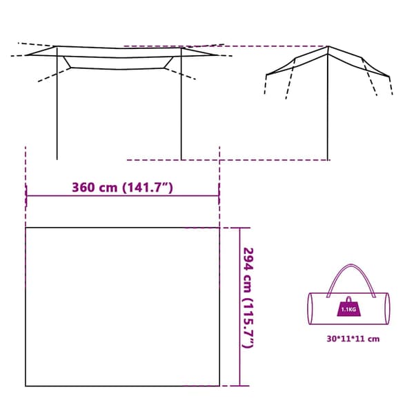 Tarp blå 360x294 cm vattentät