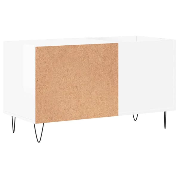 Stereobänk vit högglans 85x38x48 cm konstruerat trä