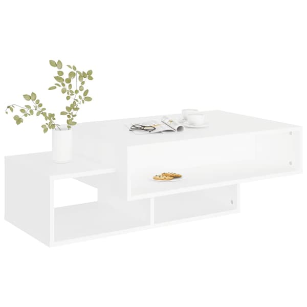 Soffbord vit 105x55x32 cm konstruerat trä
