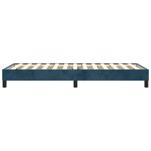 Boxspring-sängram mörkblå 90x190 cm sammet