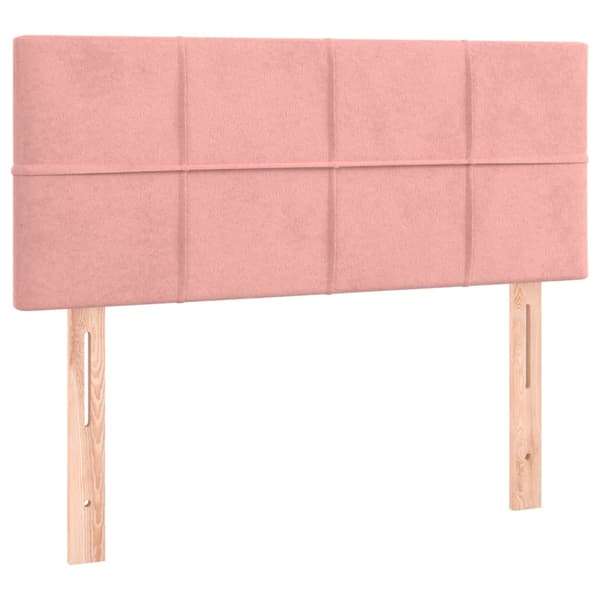 Ramsäng med madrass rosa 90x200 cm sammet