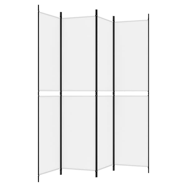 Rumsavdelare 4 paneler vit 200x220 cm tyg