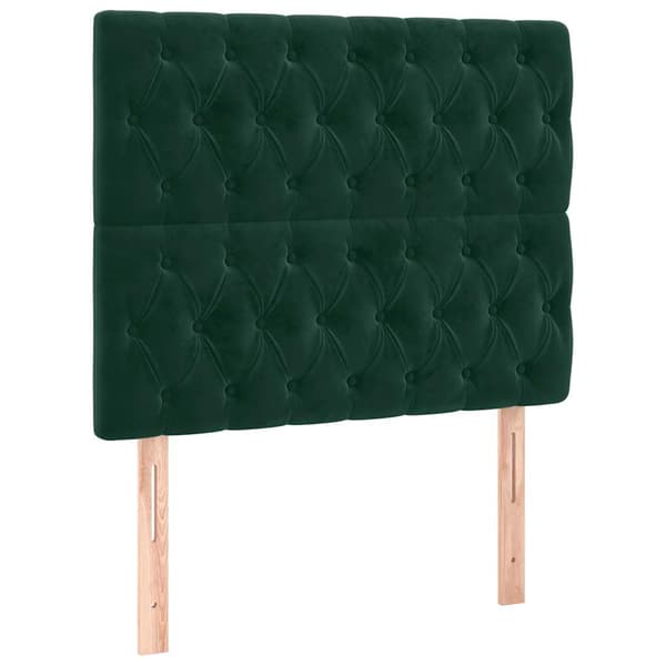 Sänggavel mörkgrön 100x7x118/128 cm sammet