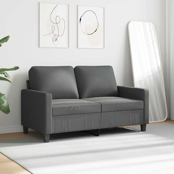 Soffa 2-sits mörkgrå 120 cm tyg