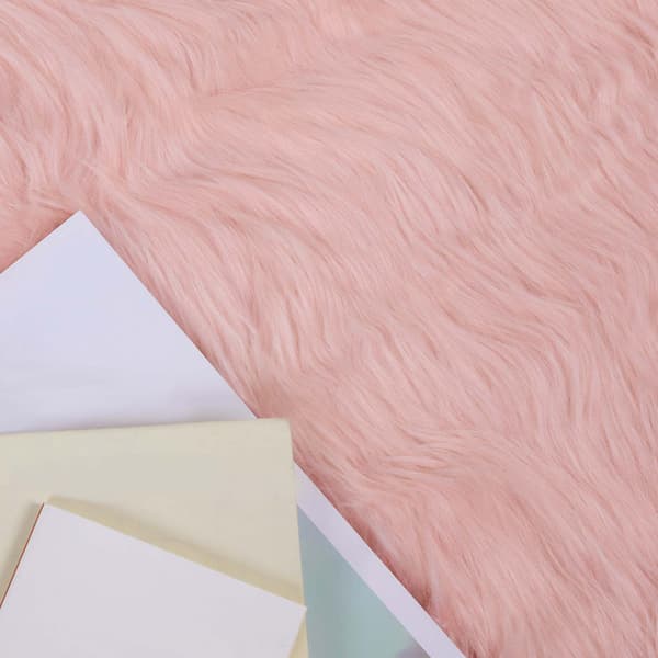 Fuskfäll matta TAFALLA Rosa Ø 200 cm Polyester