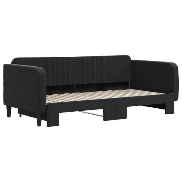 Dagbädd utdragbar svart 90x190 cm sammet