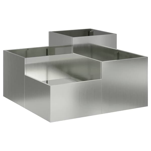 Trädgårdsplanterare Silver 100 x 100 x 48 cm Galvaniserat stål