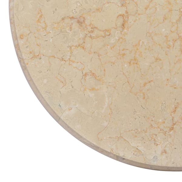 Bordsskiva gräddvit Ø50x2,5 cm marmor