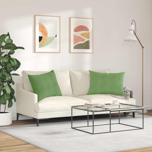 Sofakuddar 2 pcs Ljusgrön 70 x 50 cm Kordread tyg