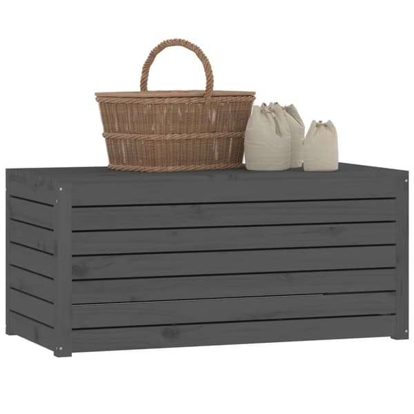 Dynbox grå 101x50,5x46,5 cm massiv furu