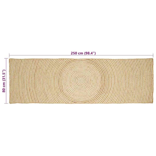 Områdesmattor Vit 80 x 250 cm Jute