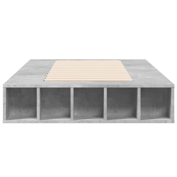 Sängram betonggrå 90x200 cm konstruerad trä