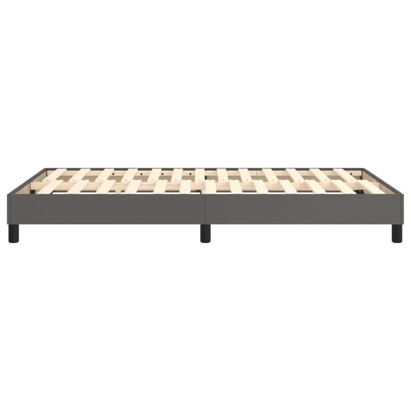 Boxspring-sängram grå 120x200 cm konstläder