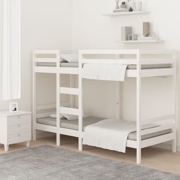 Våningssäng vit 90x190 cm massiv furu