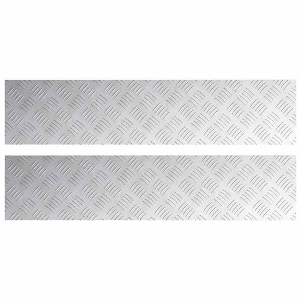 Trappsteg Rektangulär 2 pcs Silver 90 x 20 cm Aluminium