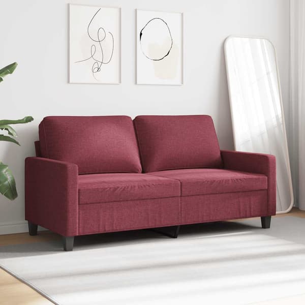 2-sitssoffa vinröd 140 cm tyg