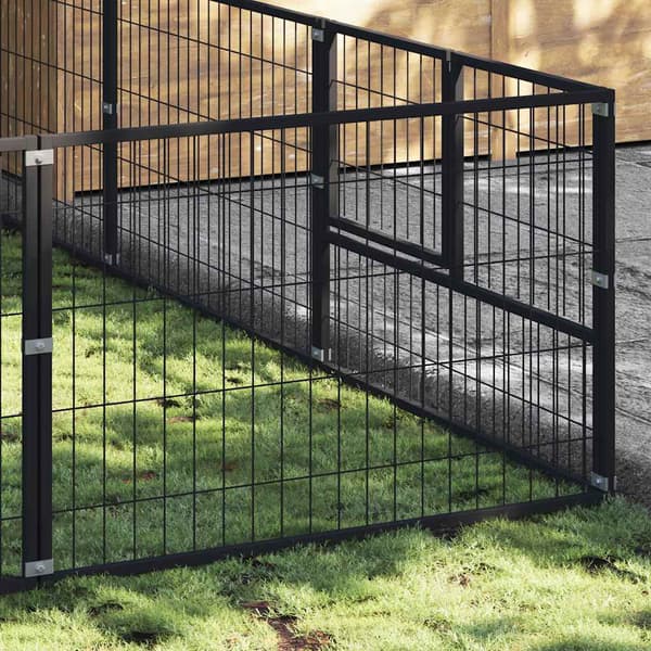 Hundgård svart 9 m² stål