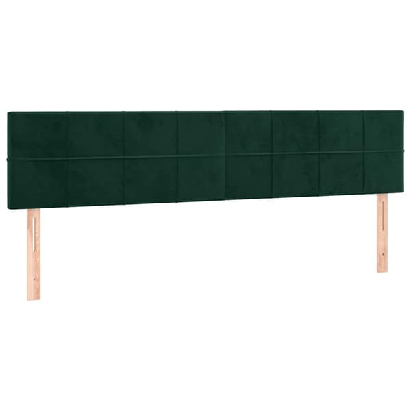 Ramsäng med madrass mörkgrön 200x200 cm sammet