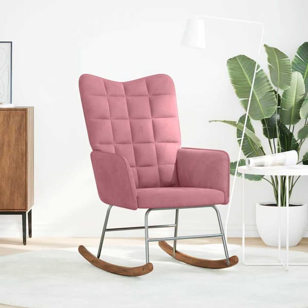 Gungstol rosa sammet