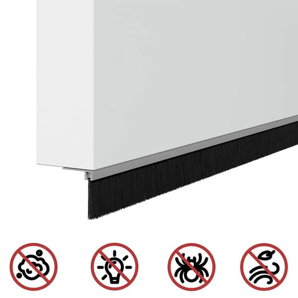 Självhäftande dörrborstlist 2 pcs Silver 100 cm