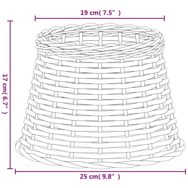 Lampskärm vit Ø25x17 cm korgmaterial