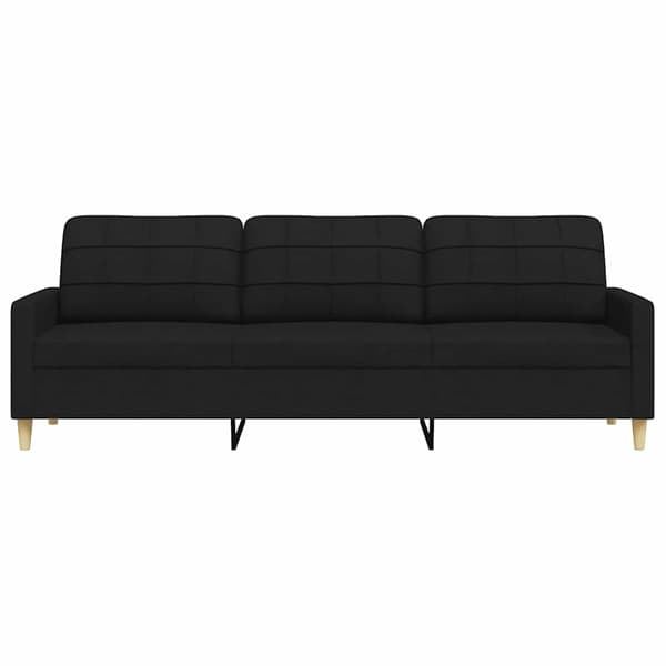 3-sitssoffa svart 210 cm tyg