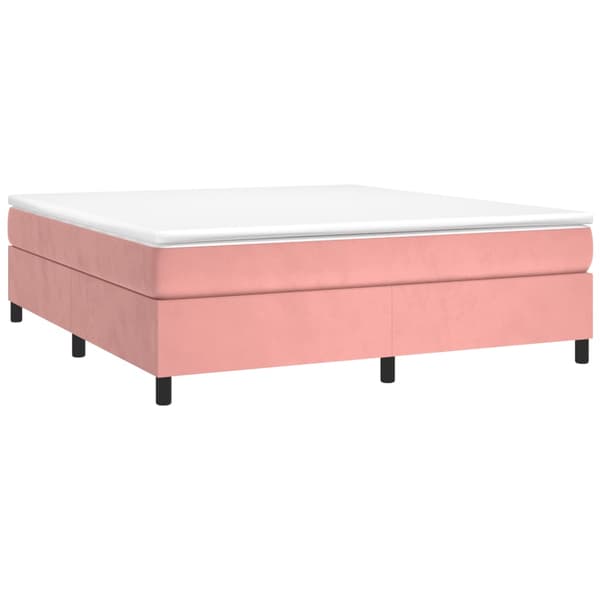 Boxspring-sängram rosa 160x200 cm sammet