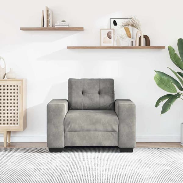Soffstol ljusgrå 100x78x80 cm sammet