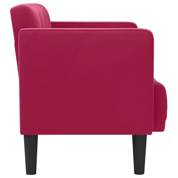 Loveseat soffa vinröd 111 cm sammet