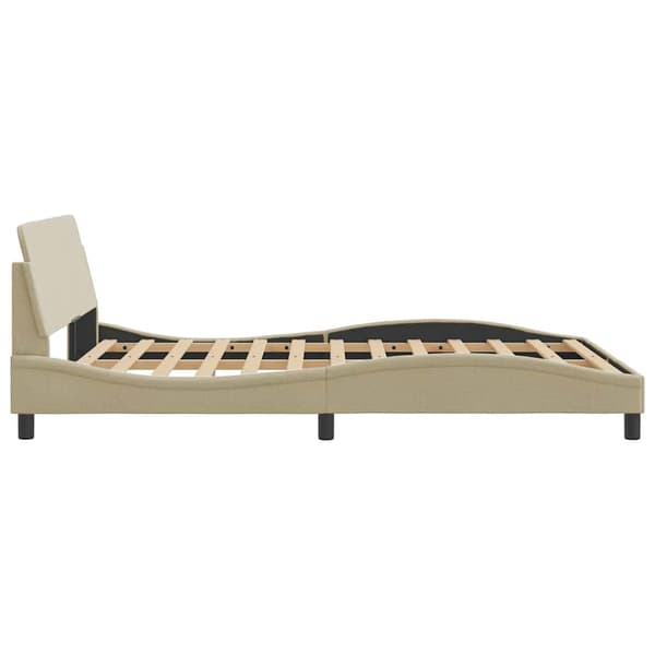 Bed Frame "Dover" Cream 140x200 cm Fabric