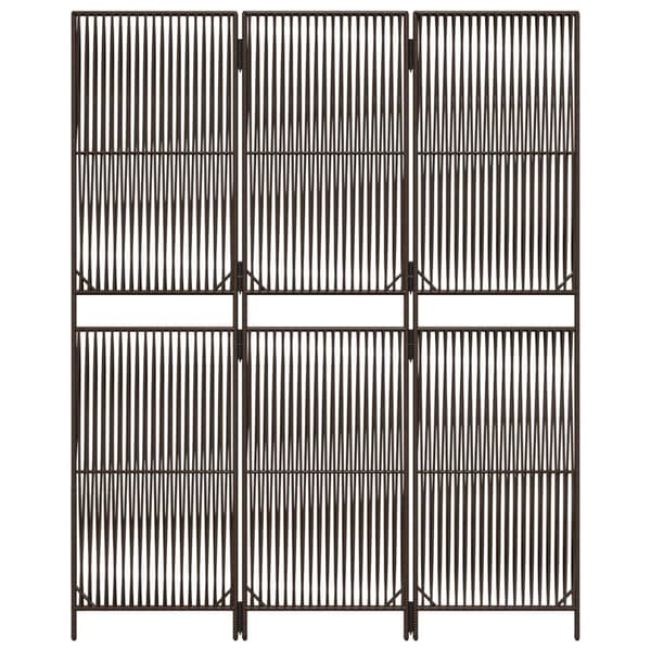 Rumsavdelare 3 paneler brun konstrottning