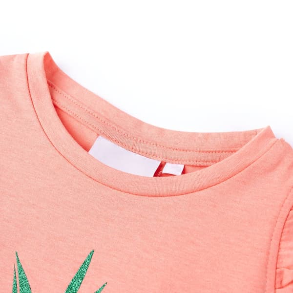 T-shirt för barn neonkorall 116
