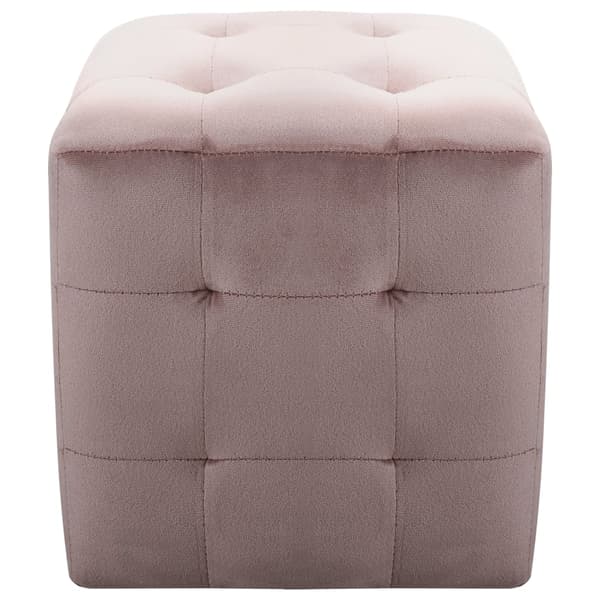 Sittpuff 2 st rosa 30x30x30 cm sammetstyg