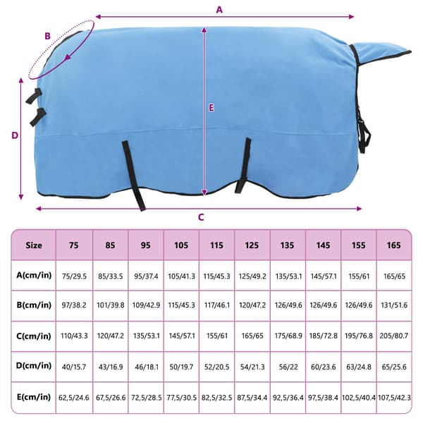 Hästdyna Full Aqua 155 cm Polyester Fleece