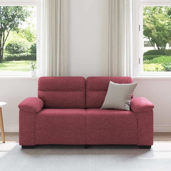 2-sitssoffa vinröd 160x81x84 cm tyg