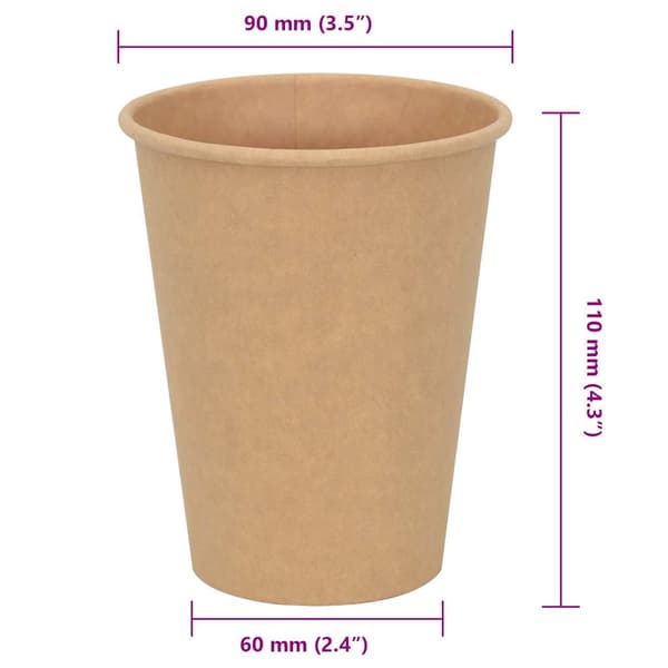 Kaffekoppar i papper 1000 st 12oz 300ml brun