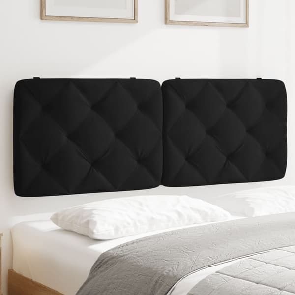 Headboard Cushion Black 120 cm Velvet
