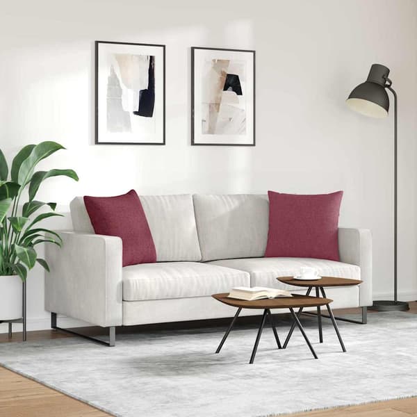 Sofakuddar 2 pcs Vinröd 50 x 50 cm tyg