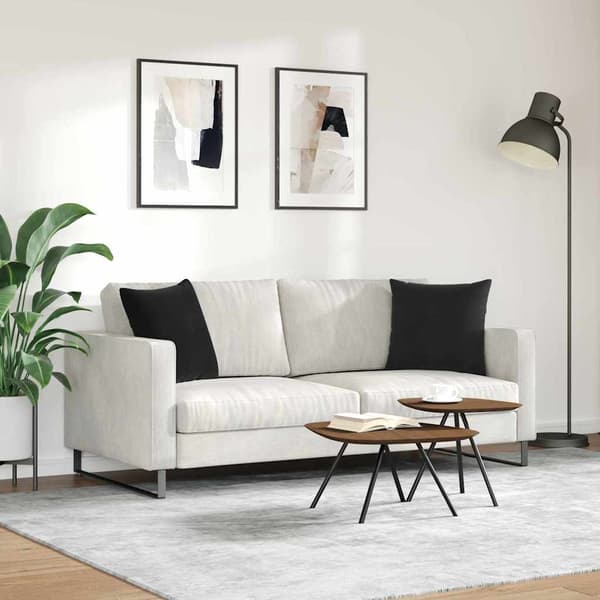 Sofakuddar 2 pcs Svart 45 x 45 cm Kordread tyg