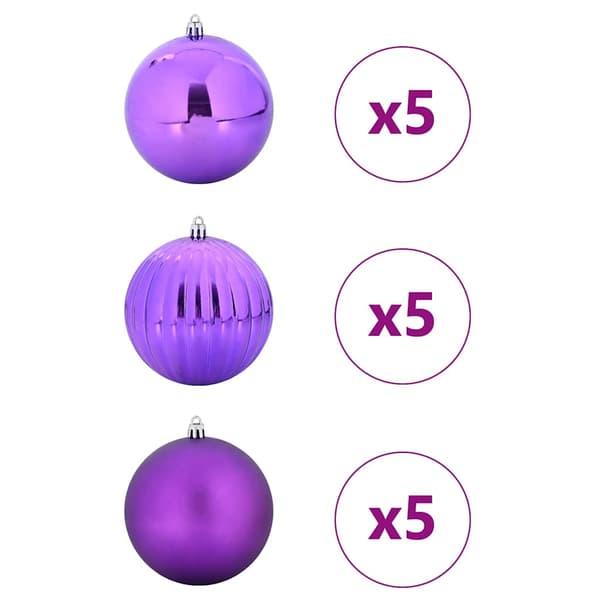 Julprydnad Set XL 15 pcs Lila Plast