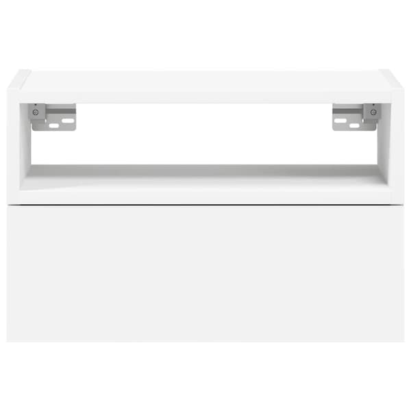 Väggmonterat sängbord vit 45x26x28,5 cm