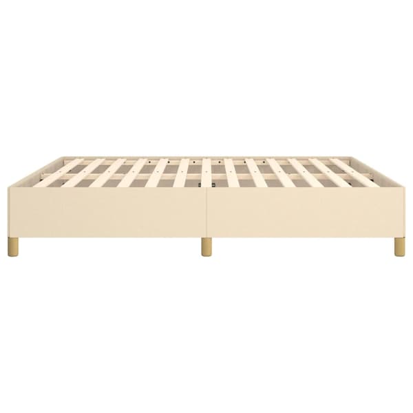 Boxspring-sängram gräddvit 180x200 cm tyg