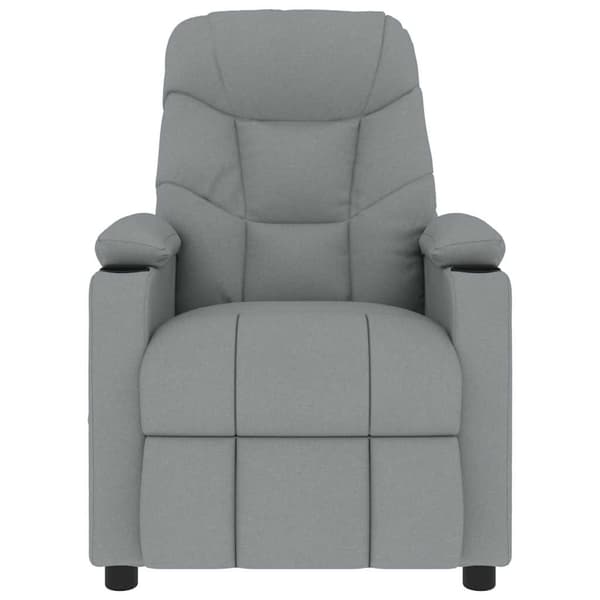 Massagefåtölj ljusgrå tyg